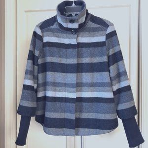 prana Lily Striped Swing Coat - Navy and Gray